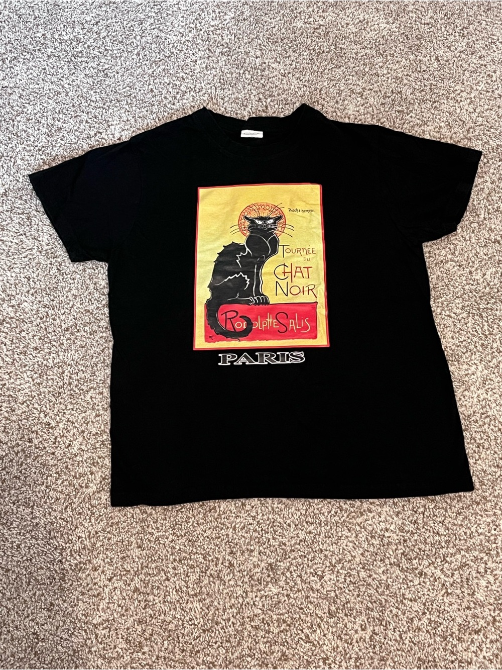 Paris Black Cat Graphic Cat T-Shirt